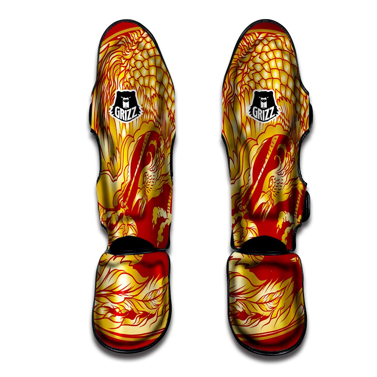 Phoenix Japanese Print Muay Thai Shin Guards-grizzshop