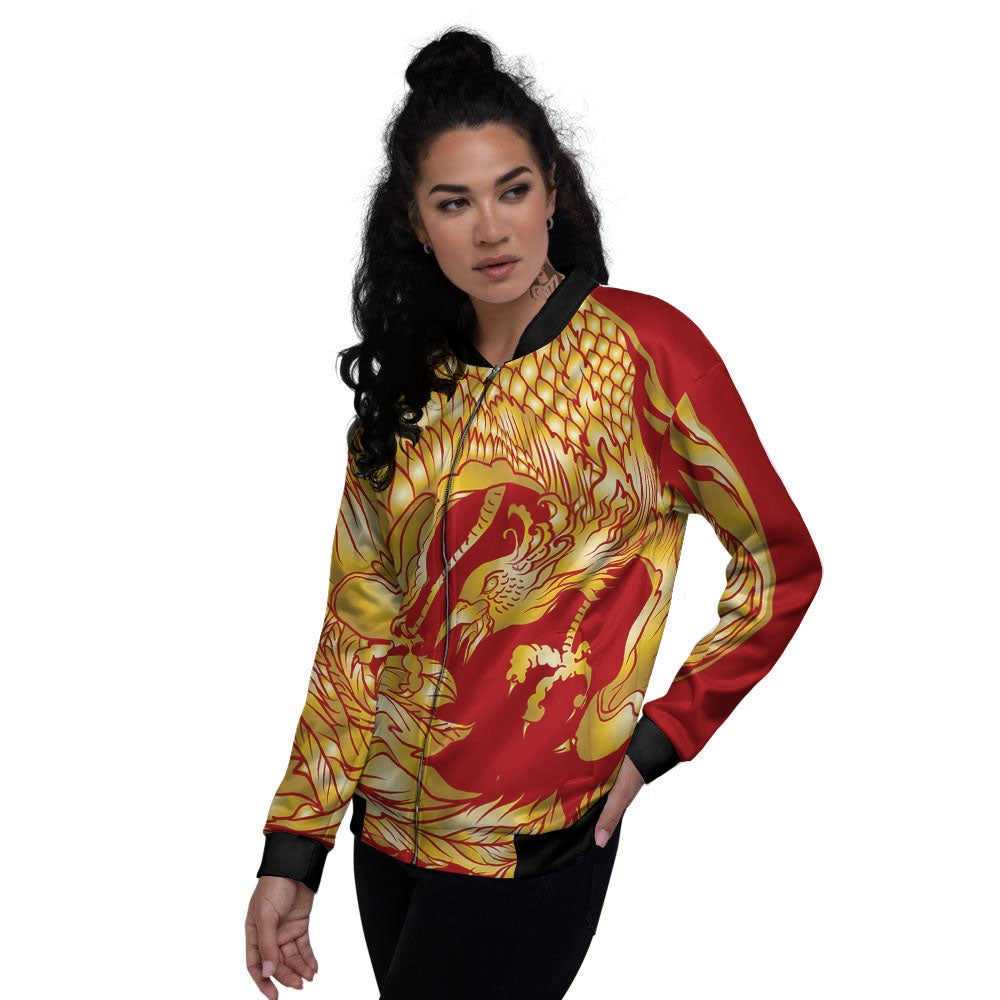 Phoenix Japanese Print Women's Bomber Jacket-grizzshop