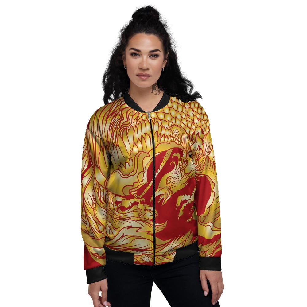 Phoenix Japanese Print Women's Bomber Jacket-grizzshop