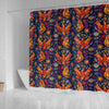 Phoenix Pattern Print Bathroom Shower Curtain-grizzshop