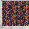 Phoenix Pattern Print Bathroom Shower Curtain-grizzshop