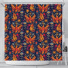 Phoenix Pattern Print Bathroom Shower Curtain-grizzshop