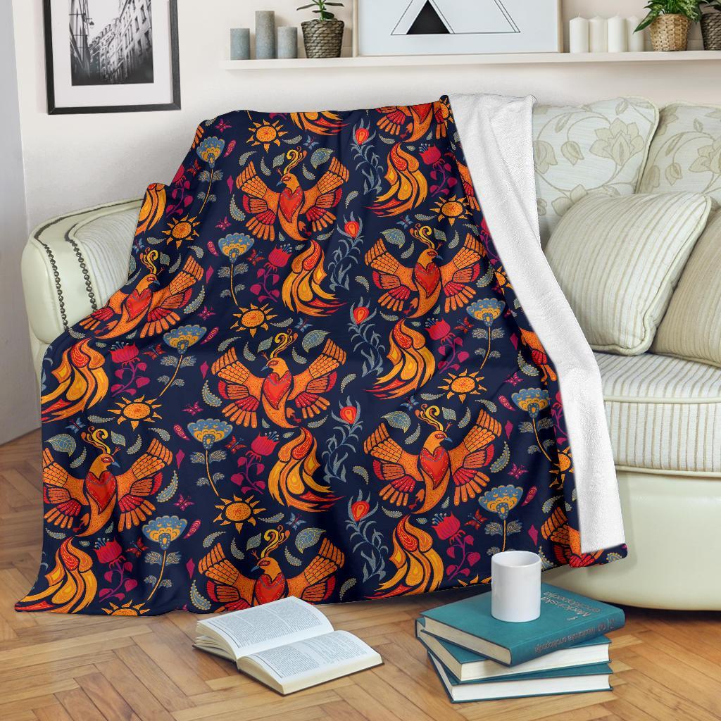 Phoenix Pattern Print Blanket-grizzshop