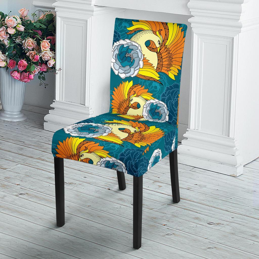 Phoenix Pattern Print Floral Chair Cover-grizzshop