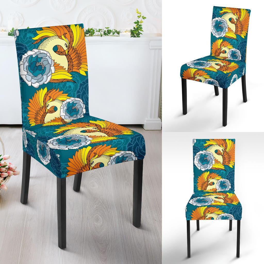 Phoenix Pattern Print Floral Chair Cover-grizzshop