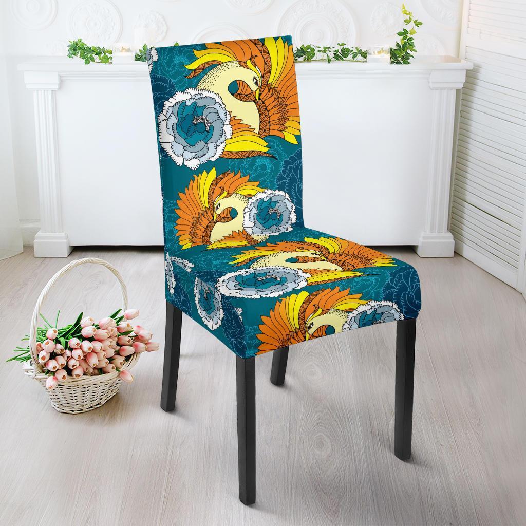 Phoenix Pattern Print Floral Chair Cover-grizzshop