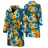 Phoenix Pattern Print Floral Men Long Robe-grizzshop