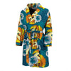 Phoenix Pattern Print Floral Men Long Robe-grizzshop