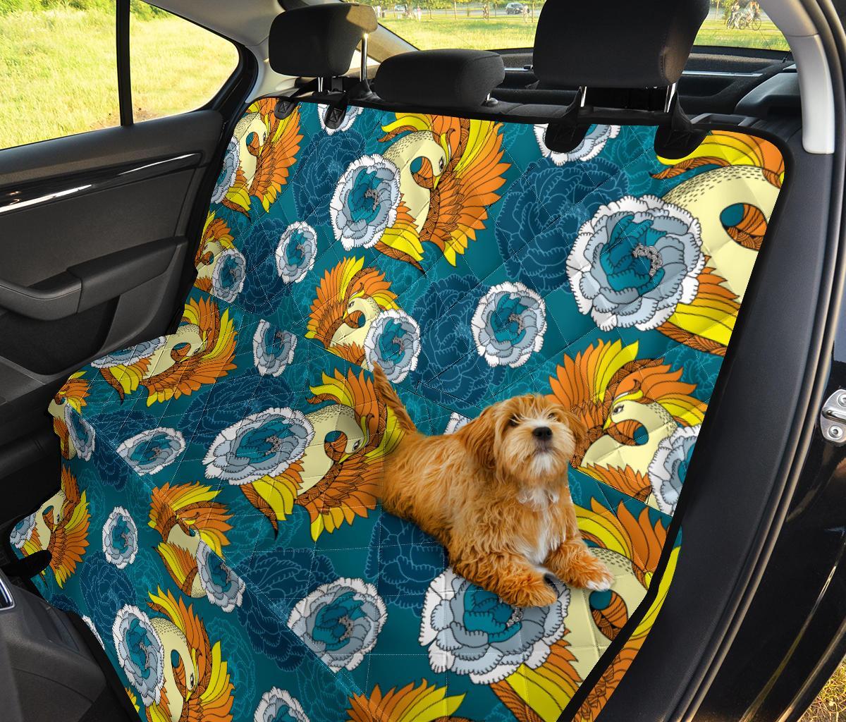 Phoenix Pattern Print Floral Pet Car Seat Cover-grizzshop