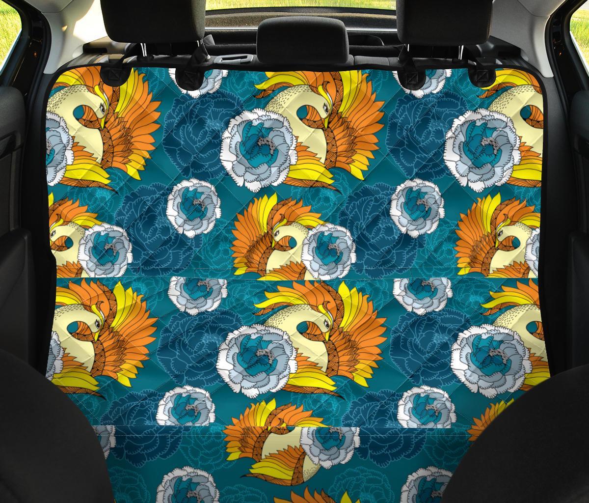 Phoenix Pattern Print Floral Pet Car Seat Cover-grizzshop
