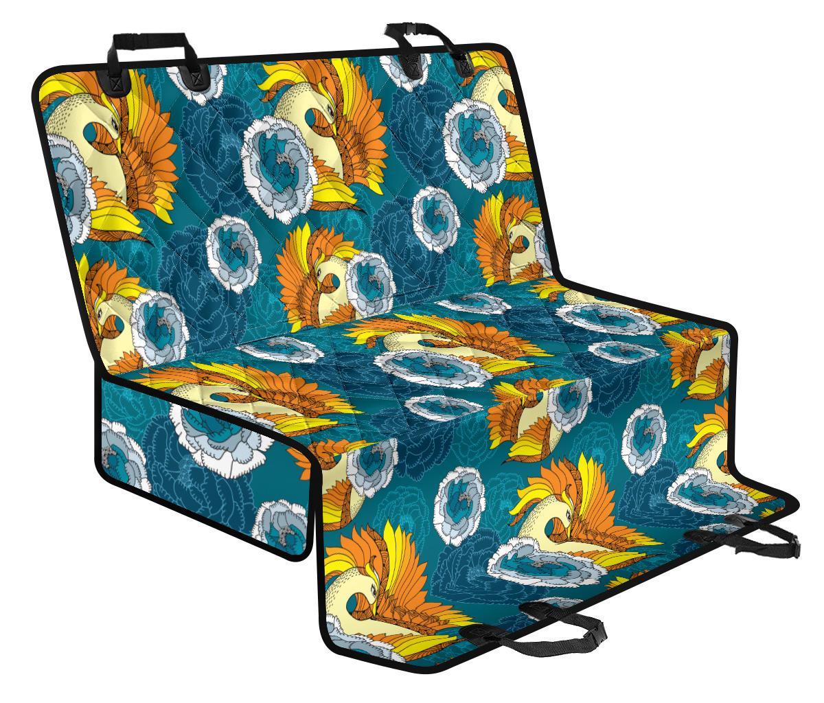 Phoenix Pattern Print Floral Pet Car Seat Cover-grizzshop