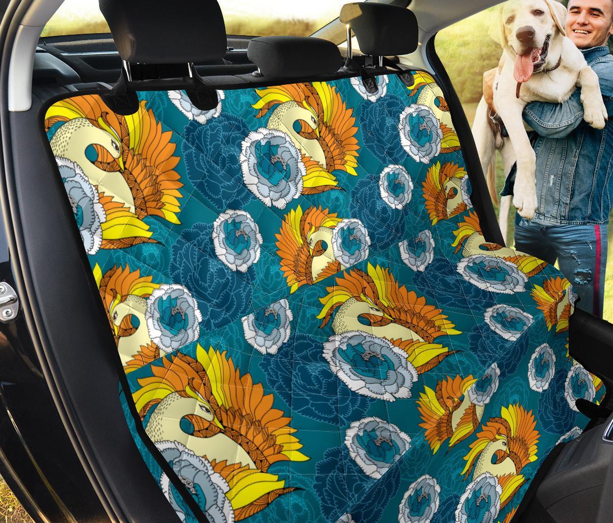 Phoenix Pattern Print Floral Pet Car Seat Cover-grizzshop