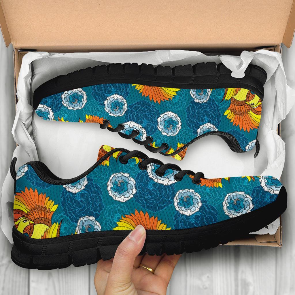 Phoenix Pattern Print Floral Sneaker Shoes For Men Women-grizzshop