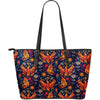 Phoenix Pattern Print Leather Tote Bag-grizzshop