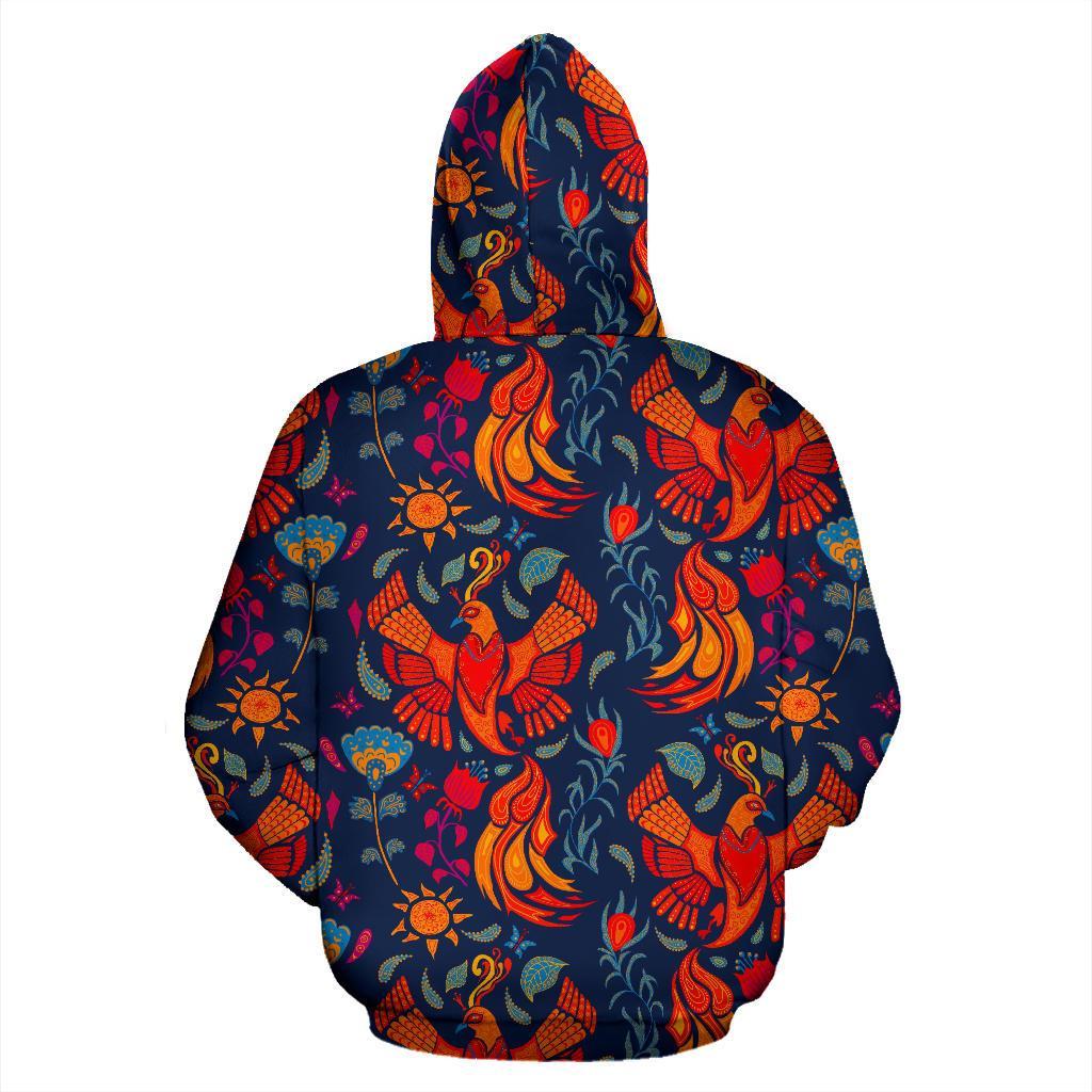 Phoenix Pattern Print Men Women Pullover Hoodie-grizzshop