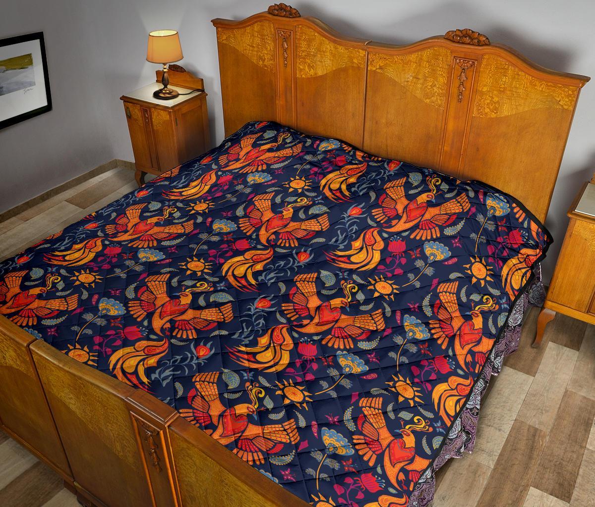 Phoenix Pattern Print Quilt-grizzshop