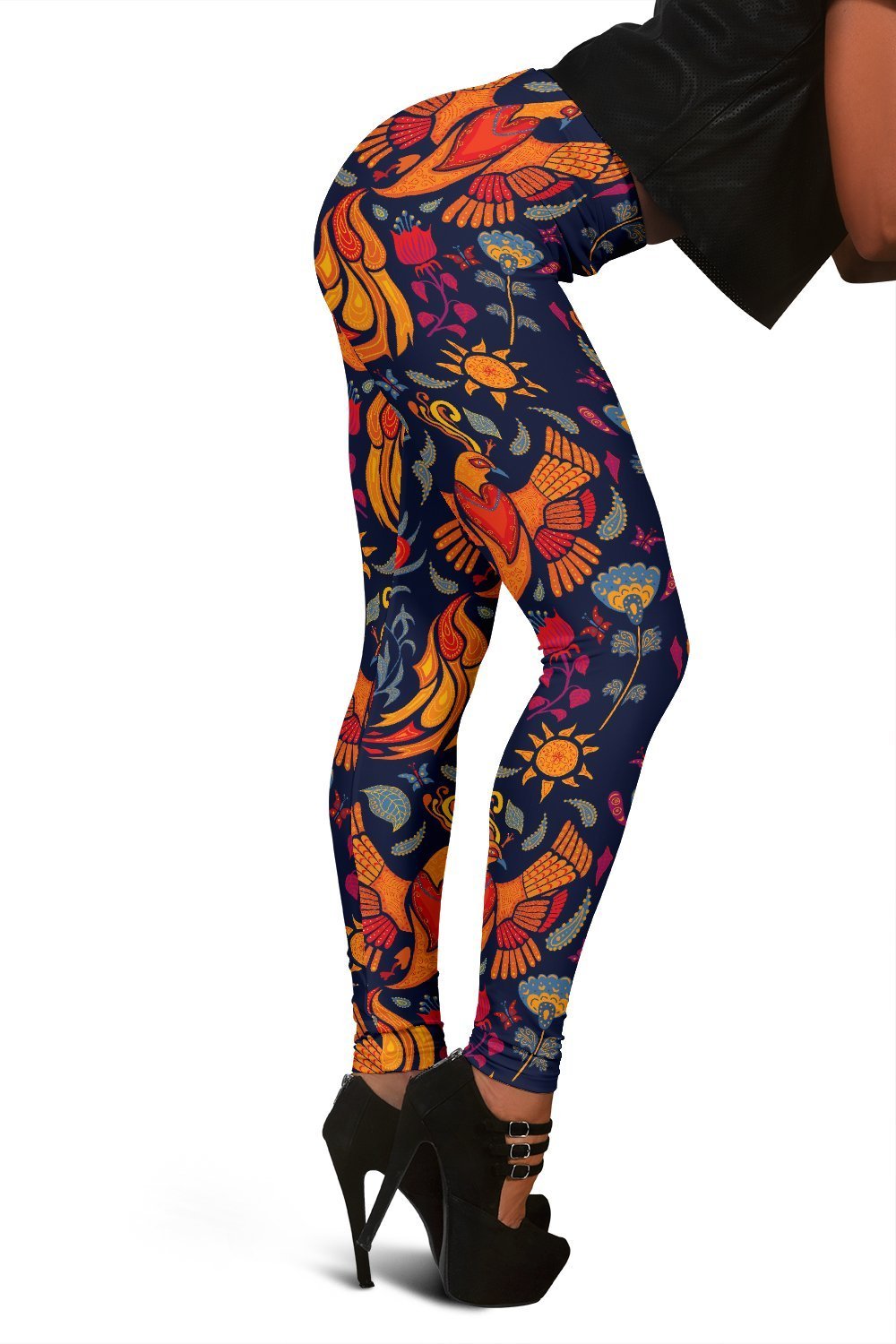 Phoenix Pattern Print Women Leggings-grizzshop