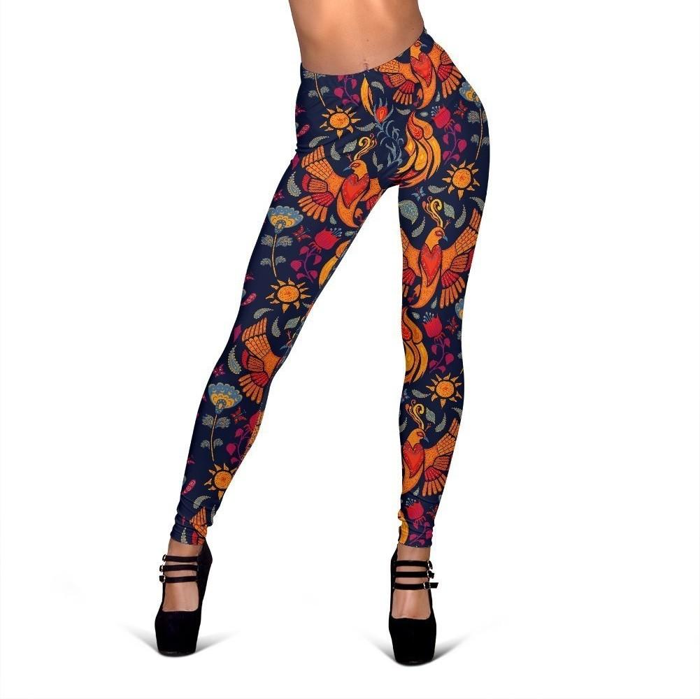Phoenix Pattern Print Women Leggings-grizzshop