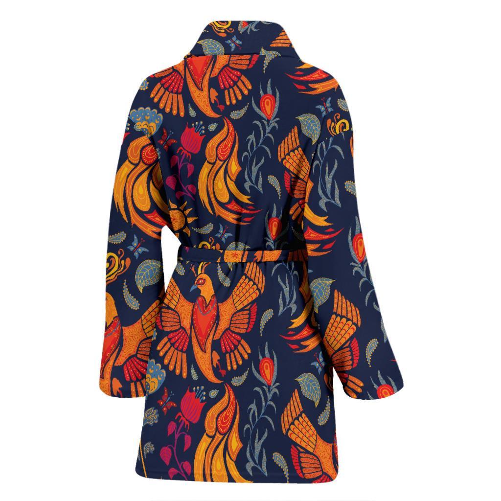 Phoenix Pattern Print Women Long Robe-grizzshop
