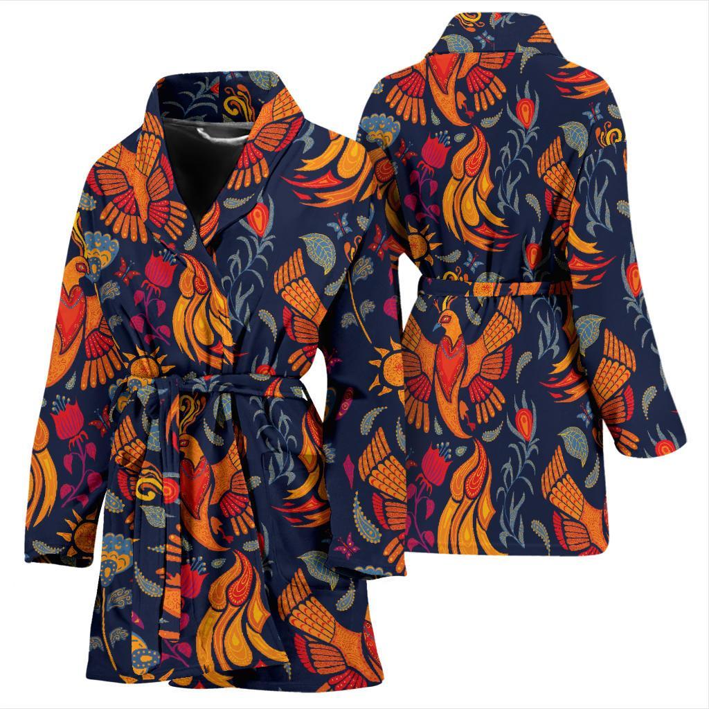 Phoenix Pattern Print Women Long Robe-grizzshop
