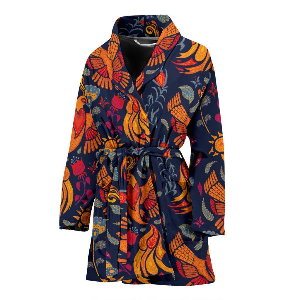 Phoenix Pattern Print Women Long Robe-grizzshop