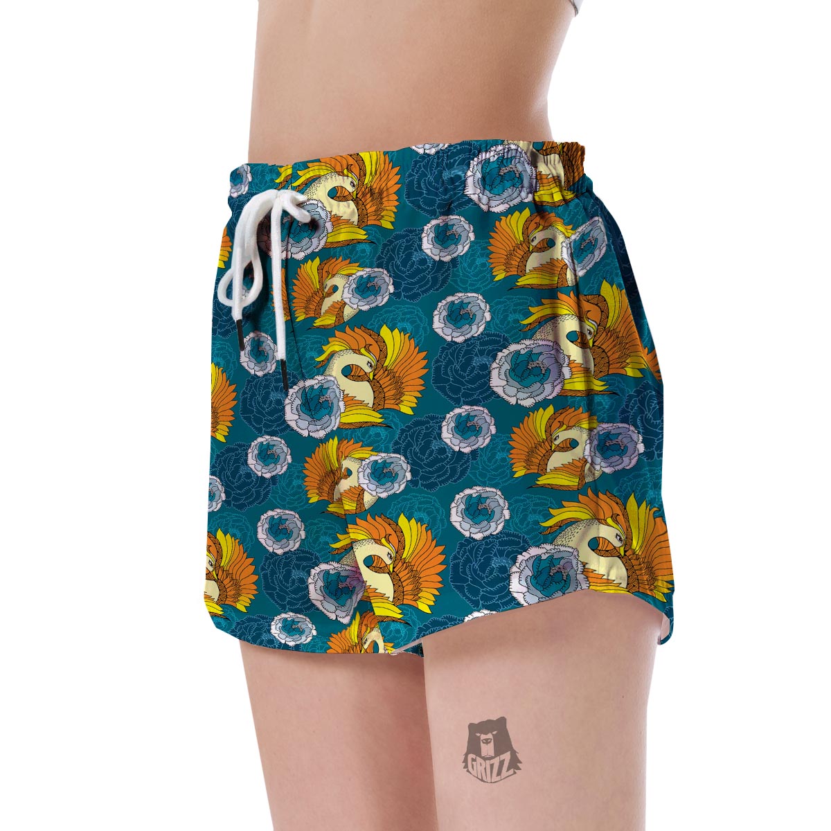 Phoenix Pattern Print Women's Shorts-grizzshop