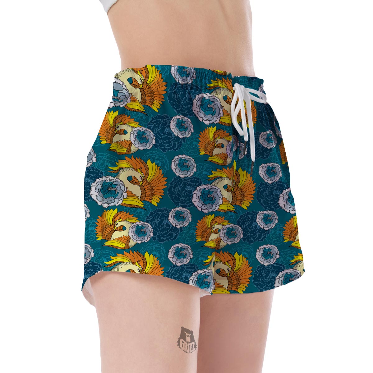 Phoenix Pattern Print Women's Shorts-grizzshop