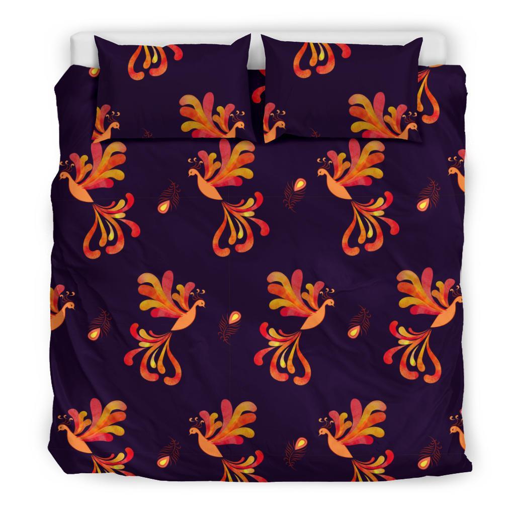 Phoenix Print Pattern Duvet Cover Bedding Set-grizzshop