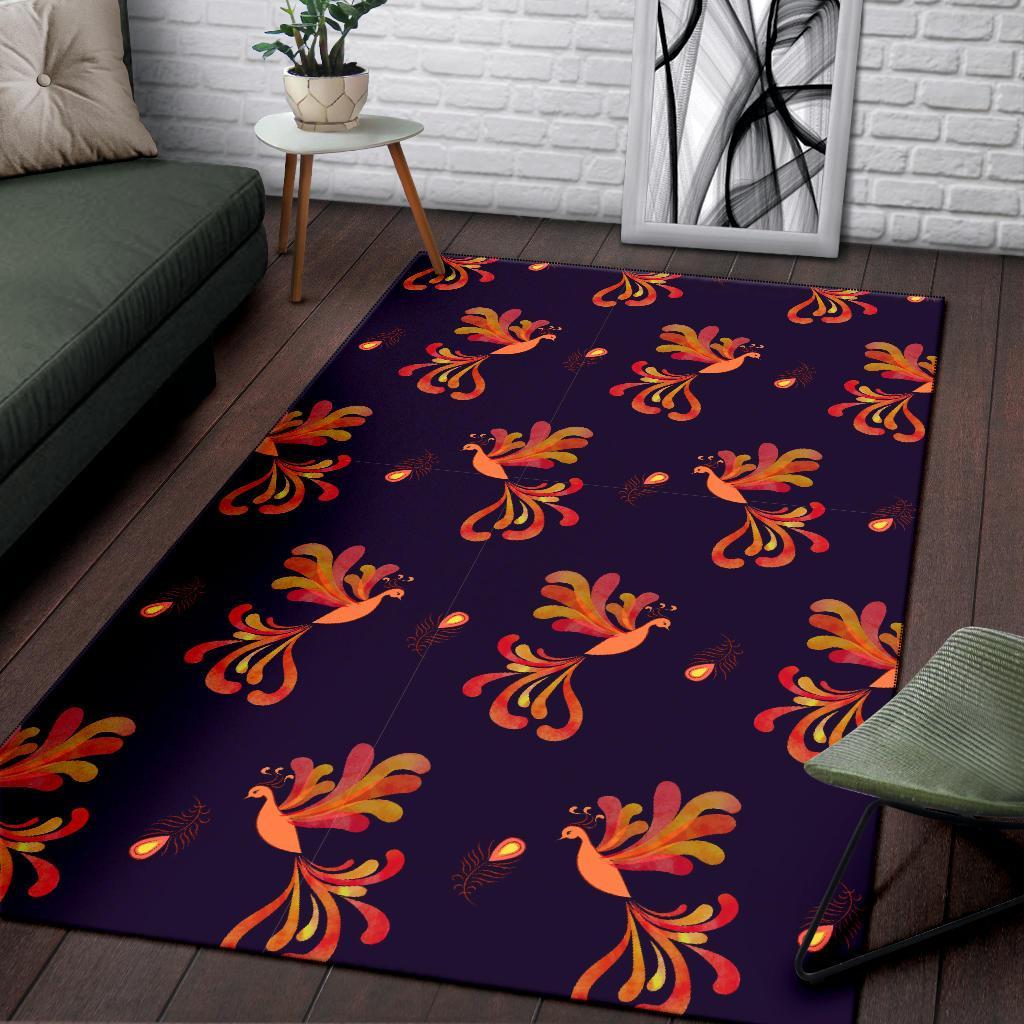 Phoenix Print Pattern Floor Mat-grizzshop