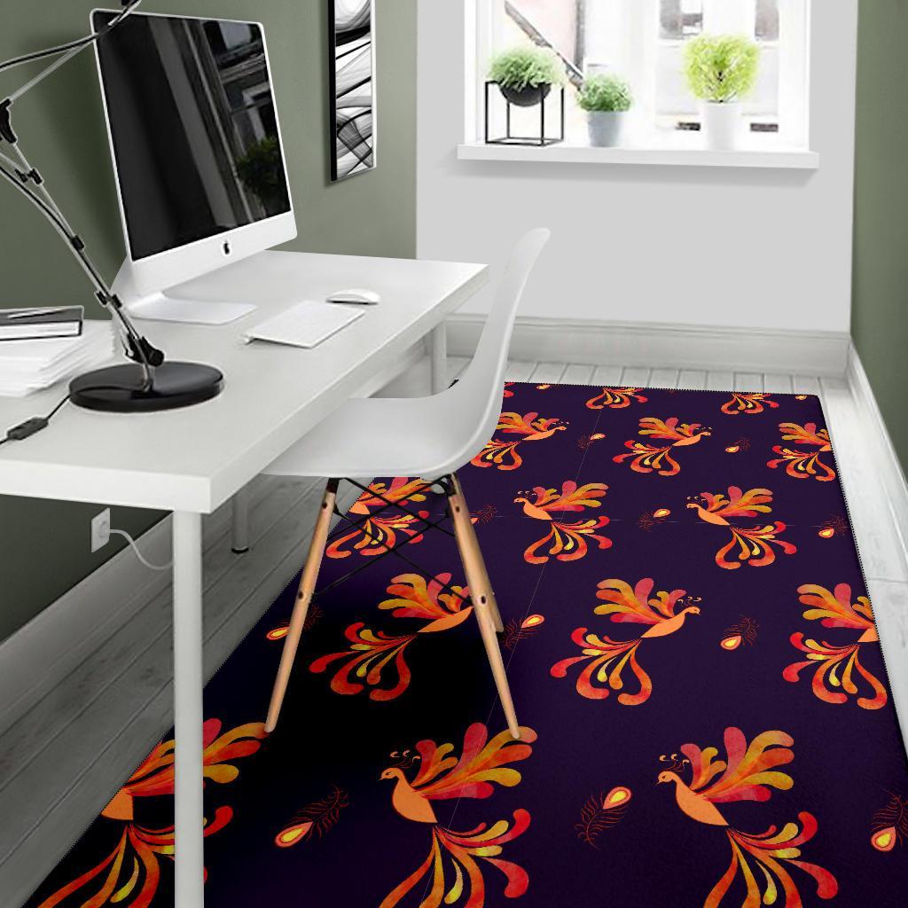 Phoenix Print Pattern Floor Mat-grizzshop