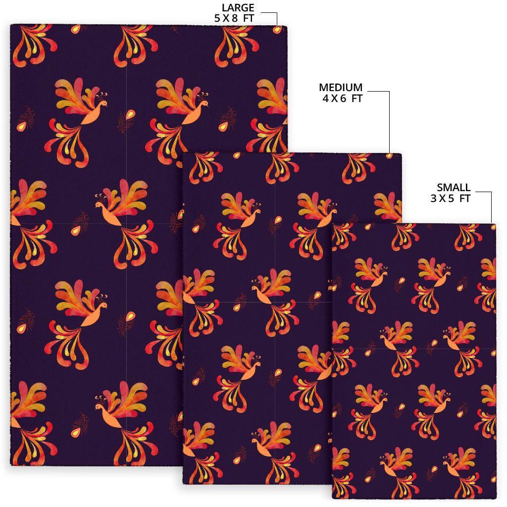 Phoenix Print Pattern Floor Mat-grizzshop