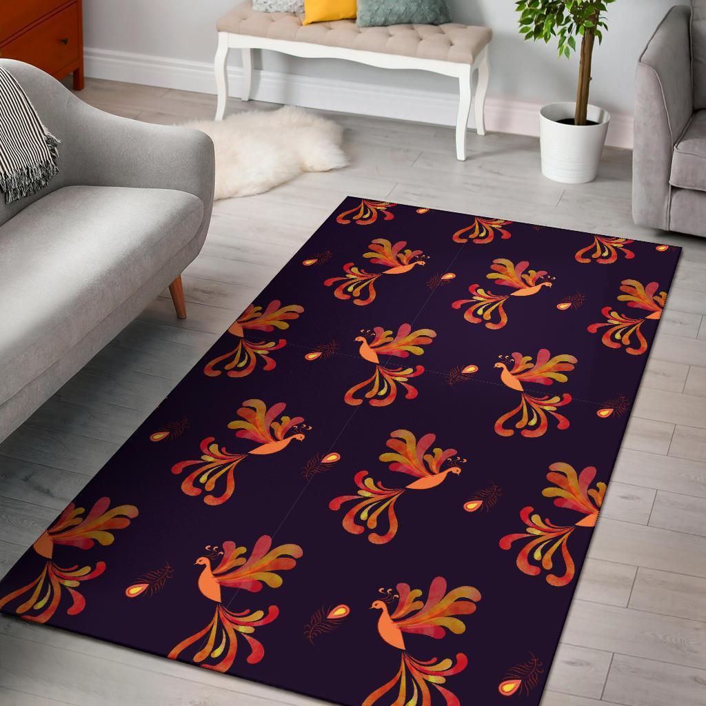 Phoenix Print Pattern Floor Mat-grizzshop