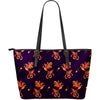 Phoenix Print Pattern Leather Tote Bag-grizzshop