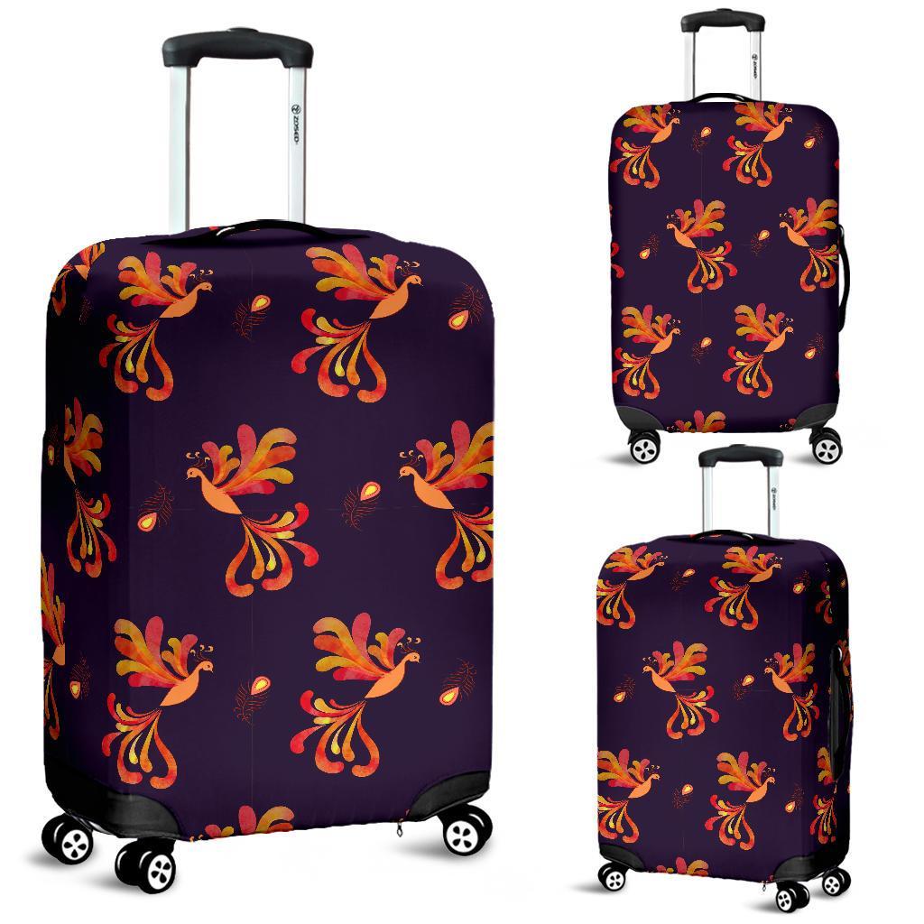 Phoenix Print Pattern Luggage Cover Protector-grizzshop