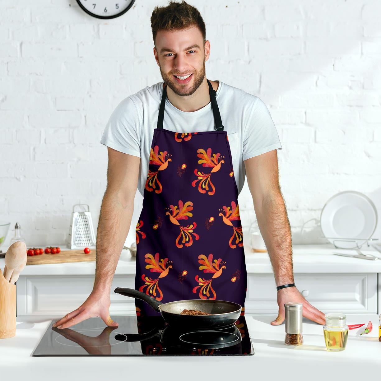 Phoenix Print Pattern Men's Apron-grizzshop