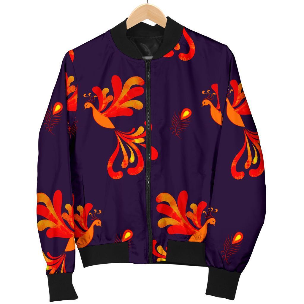 Phoenix Print Pattern Men's Bomber Jacket-grizzshop