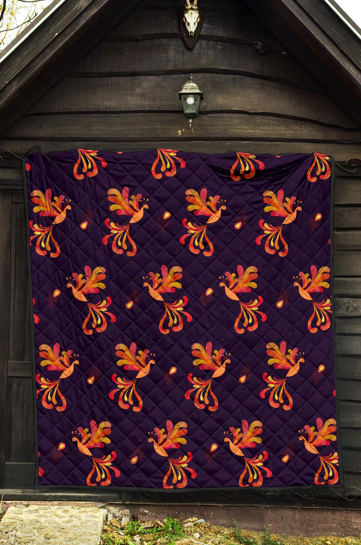 Phoenix Print Pattern Quilt-grizzshop