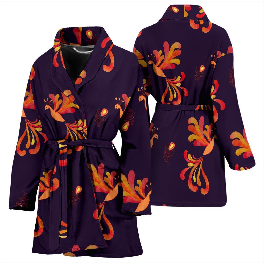 Phoenix Print Pattern Women Long Robe-grizzshop