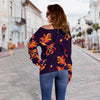 Phoenix Print Pattern Women Off Shoulder Sweatshirt-grizzshop