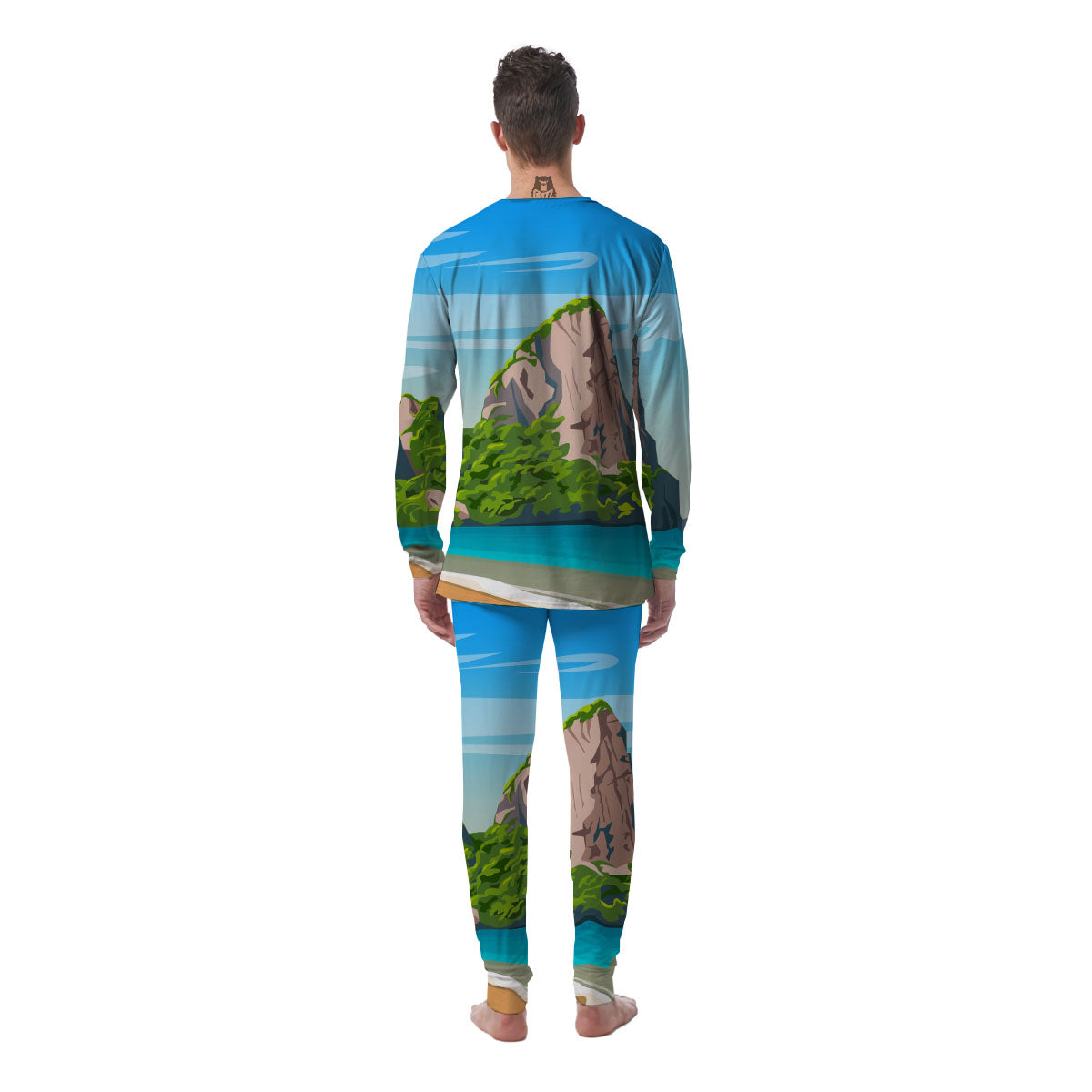 Phuket Thailand Cartoon Print Men's Pajamas-grizzshop