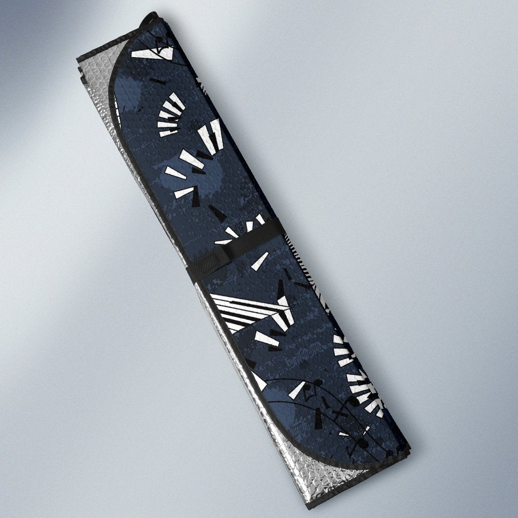 Piano Black Pattern Print Car Sun Shade-grizzshop