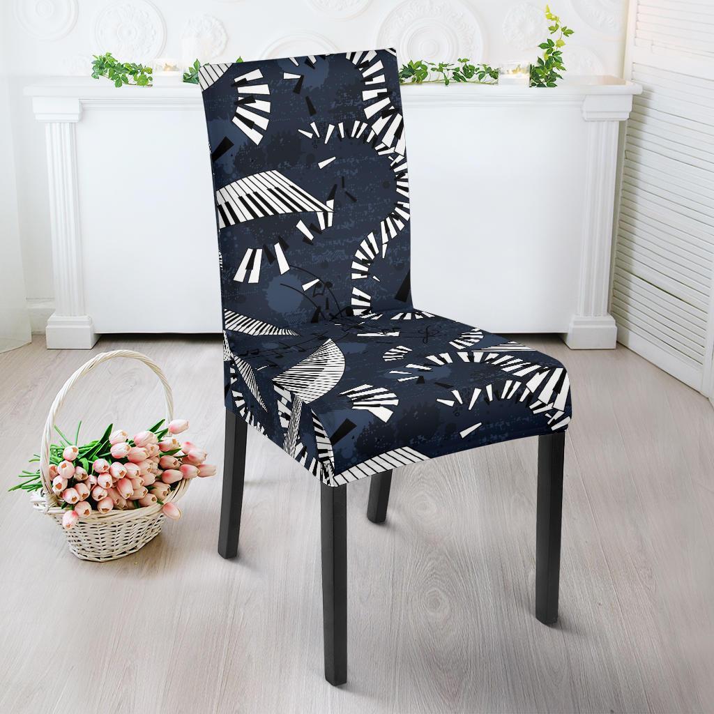 Piano Black Pattern Print Chair Cover-grizzshop