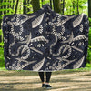 Piano Black Pattern Print Hooded Blanket-grizzshop