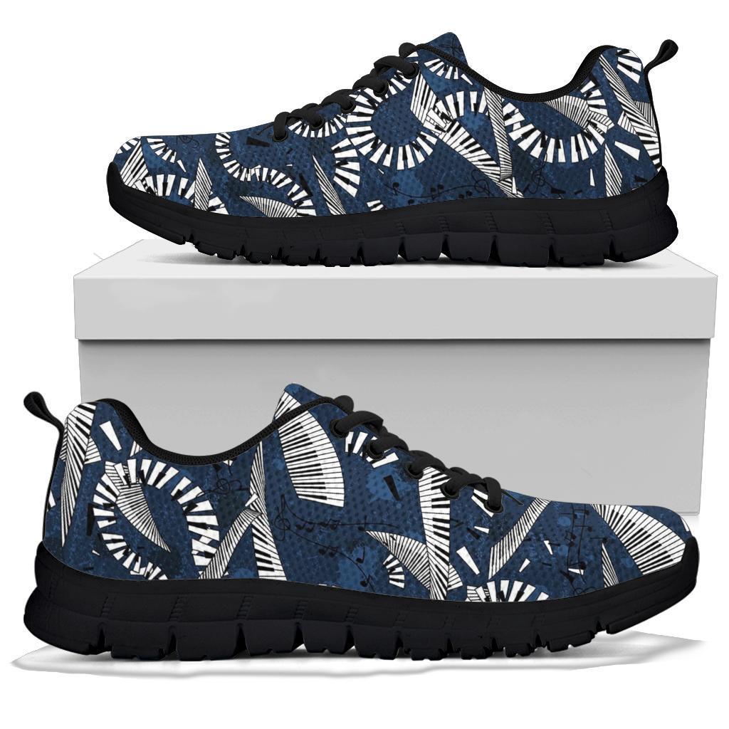 Piano Black Pattern Print Sneaker Shoes For Men Women-grizzshop