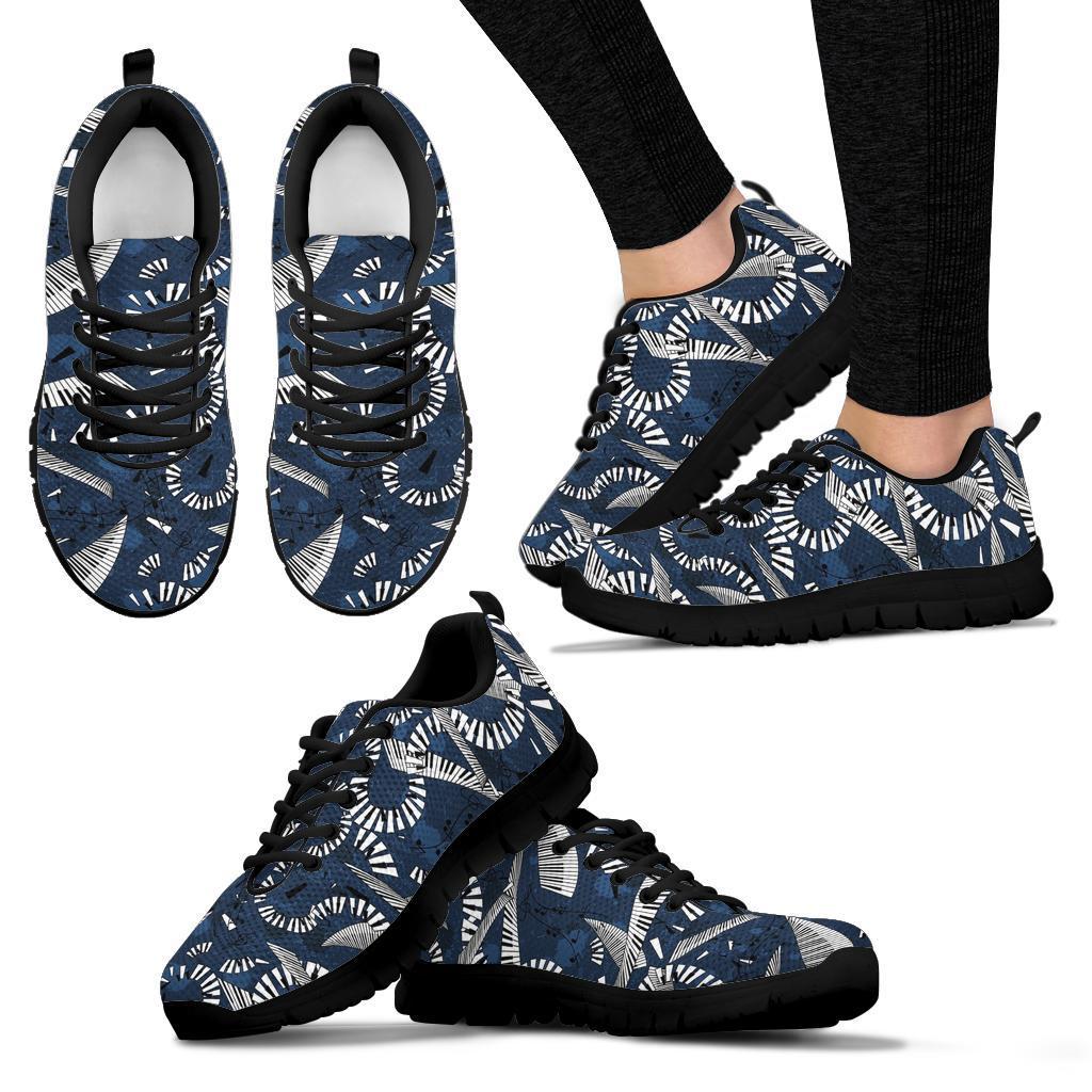 Piano Black Pattern Print Sneaker Shoes For Men Women-grizzshop