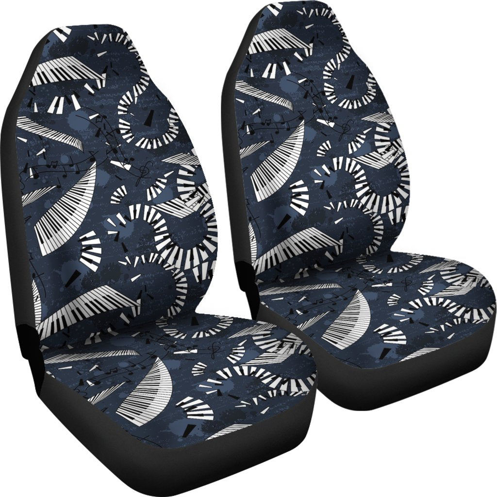 Piano Black Pattern Print Universal Fit Car Seat Covers-grizzshop