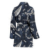 Piano Black Pattern Print Women Long Robe-grizzshop