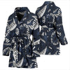 Piano Black Pattern Print Women Long Robe-grizzshop