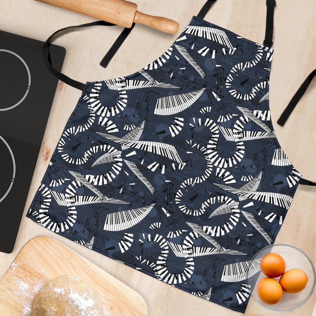 Piano Black Pattern Print Women's Apron-grizzshop