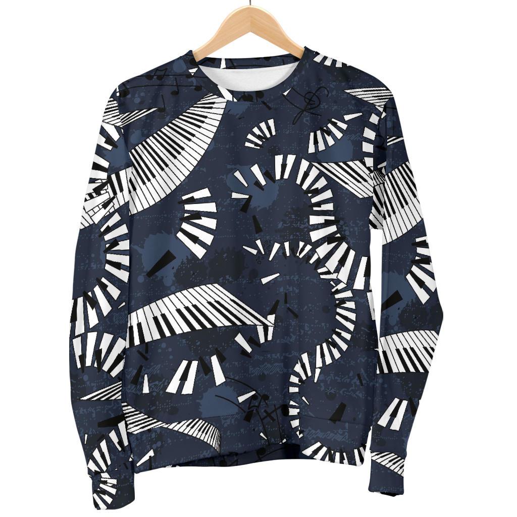 Piano Black Pattern Print Women's Sweatshirt-grizzshop